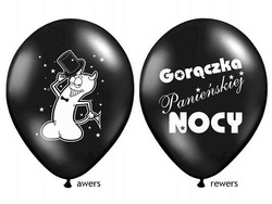 Balony na Wieczór Panieński, czarne, 1 szt.