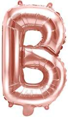 Balon foliowy Litera "B", 35cm, różowe złoto