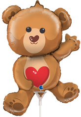 Balon Foliowy MIŚ Z SERCEM Walentynki 23x31cm