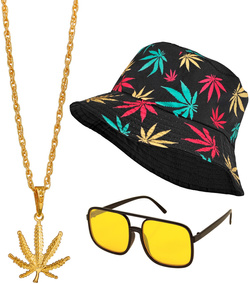 Zestaw RAPERA HipHop Rasta Jamajka GANJA Marihuana