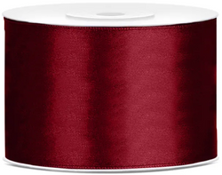 Tasiemka satynowa, bordowa, 50mm/25m