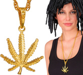 Naszyjnik Wisiorek Złota Zawieszka MARIHUANA Ganja