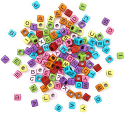 Koraliki LITERKI Litery Alfabet Kolorowe 160szt.