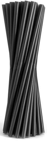 Słomki Plastikowe Wielokrotnego Użytku Czarne x200