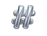 Balon foliowy "#" 35cm srebrny metaliczny 1 szt.