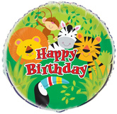 Balon Foliowy Happy Birthday DŻUGLA Zwierzęta 45cm