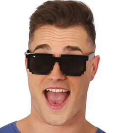 Okulary Imprezowe Czarne PIXELE Piksela Gra