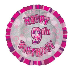 Balon foliowy 18” na 9 Urodziny, 1 szt.