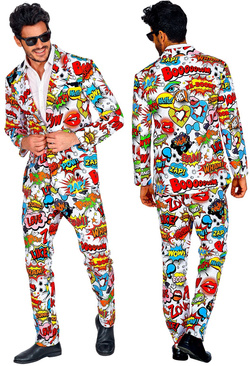 GARNITUR Męski POP ART Marynarka + Spodnie, S