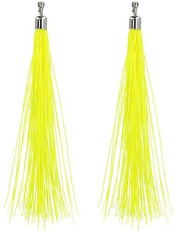 Kolczyki Festiwalowe Frędzle Neonowe Żółte Disco