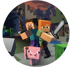 Opłatek tortowy 14 cm, Minecraft 1 szt.