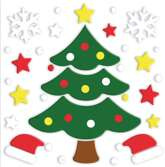 Dekoracja Ozdoba Żelowa na Okno CHOINKA Zima