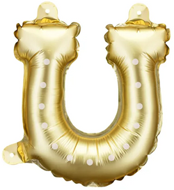 Balony Foliowe Złote PODKOWY 18x19cm 3szt.