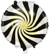 Balon foliowy Cukierek, 35cm, czarny 1szt.