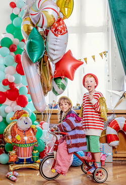 Balon foliowy stojący Mikołaj, 63x106 cm