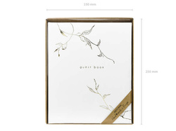 Księga Gości Guest book, 20x24,5cm, biały, 22 kar.