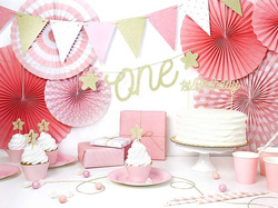 Topper na tort na Roczek, złoty, 1 szt.