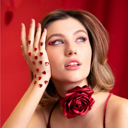 Naklejki Czerwone Rubinowe SERCA Walentynki 30szt.