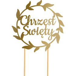 Topper na Tort CHRZEST ŚWIĘTY Okrąg ZŁOTY