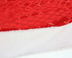 Czapka Świętego MIKOŁAJA Czerwone Cekininy 30x42cm