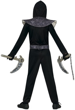 Kostium Strój Mroczny Czarny NINJA Wojownik 7-9 l