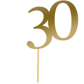 Topper na Tort LICZBA 30 Urodziny Party ZŁOTY