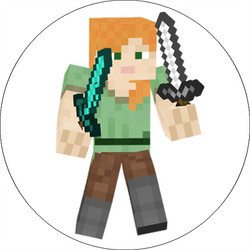 Opłatek tortowy 20 cm, Minecraft 1 szt.