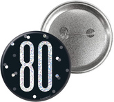 Przypinka Broszka Metalowa 80 Urodziny Czarna