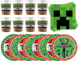 Zestaw Talerzyki Serwetki Kubeczki MINECRAFT
