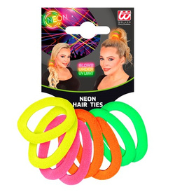 Gumki Do Włosów Neonowe 8 szt. Lata 80 90 Disco