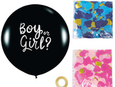 Balon Boy Or Girl niebieskie i różowe konfetti 1sz