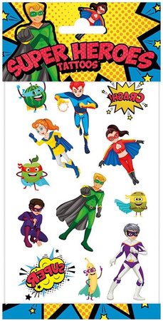 Tatuaże Zmywalne SUPERBOHATEROWIE Super Heroes 12s