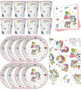 Zestaw Talerzyki Kubeczki Obrus UNICORN