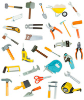 Naklejki Dekoracyjne NARZĘDZIA Budowa Remont 30szt