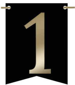 Flagietka, Cyfra 1, Czarna, 1 szt.
