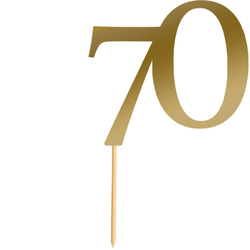 Topper na Tort LICZBA 70 Urodziny Party ZŁOTY