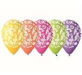 Balony 12" Premium "Witrażowe liście", 5 szt.