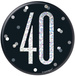 Przypinka Broszka Metalowa 40 Urodziny Czarna
