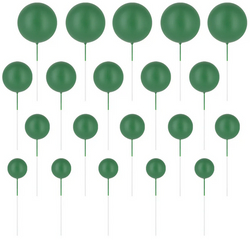Dekoracja na Tort ZIELONE Matowe KULKI 20szt.