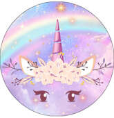 Opłatek tortowy 29 cm, Jednorożec 1 szt.