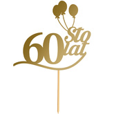 Topper na Tort 60 STO LAT Urodziny ZŁOTY