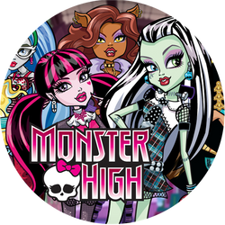 Opłatek tortowy 20 cm, 1 szt. Monster High