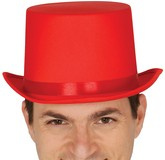 Kapelusz CYLINDER Klauna CZERWONY Czapka Magik