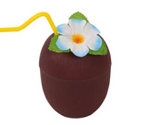 Kubek HAWAJSKI kokos ze słomką, 1szt.