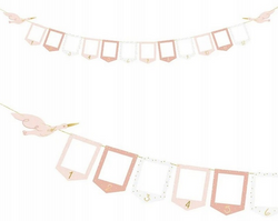 Girlanda z RAMKAMI na ZDJĘCIA Różowa 10,5x15cm