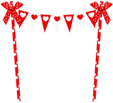 Topper na tort czerwone kropki, serca 1 szt.