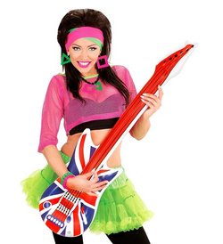 Dmuchany Gitara Gwiazdy Rock Disco Lata 80 105cm