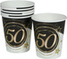 Kubeczki Papierowe 50 URODZINY 240ml 6szt.