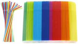 Słomki łamane - MIX KOLORÓW 5mm/21cm 500szt.