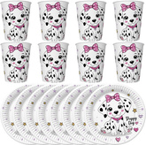 Zestaw Talerzyki Kubeczki PIESEK Dalmatyńczyk